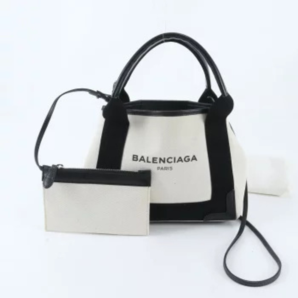 Balenciaga Navy Blue Cabas Pouch Clutch Handbag Crossbody Shoulder Leather